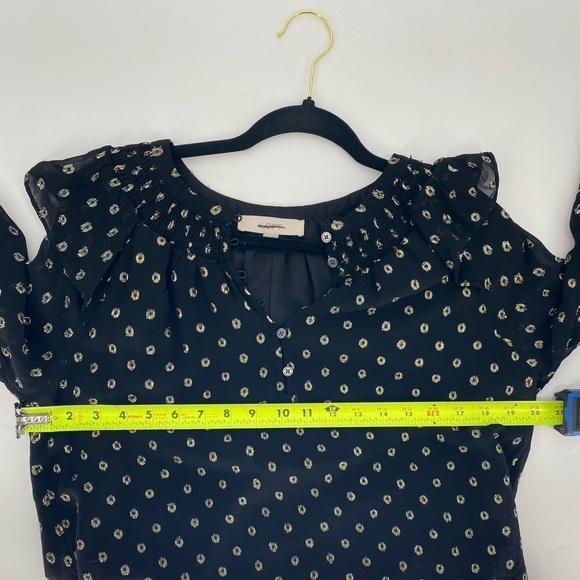 Loft sheer long sleeve ruffle chiffon sparkle shirt - Picture 8 of 9